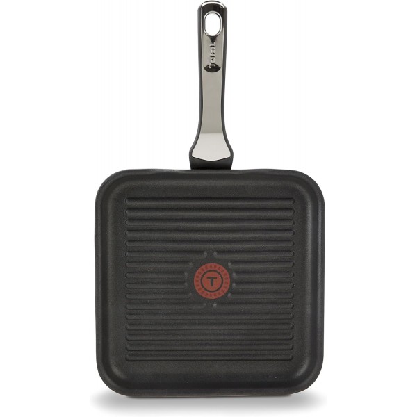Tefal Expertise 26 x 26cm 알루미늄 그릴 팬, 추가 티타늄 층이 있는 들러붙지 않는 코팅, 인덕션을 포함한 모든 유형의 호브용