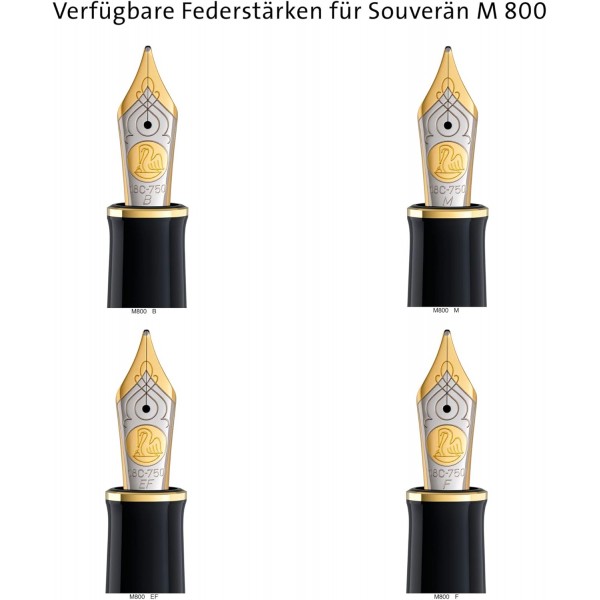 Pelikan Souverän 800 만년필, 블랙 그린, EF 펜촉(극세), 선물 케이스에 담긴 고품질 피스톤 필러, 995670