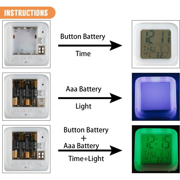 R-Timer Sonic The Hedgehog 어린이용 알람 시계, LED 디스플레이가 있는 디지털 알람 시계, 8개의 벨소리가 있는 데스크탑 시계, 어린이와 청소년을 위한 침대 옆 시계(Sonic Blue