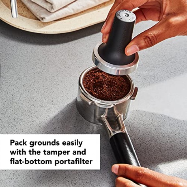 KitchenAid 메탈 반자동 에스프레소 머신 - KES6503, 블랙, 1.4 리터