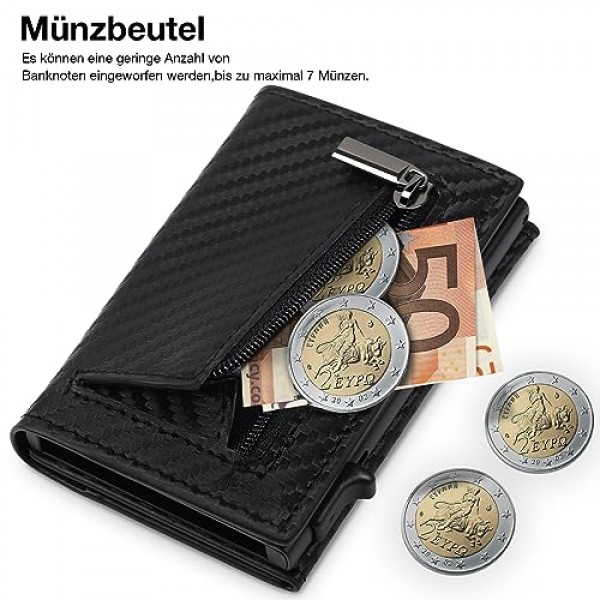 TEEHON 남성용 지갑 | 슬림 지갑 신용카드 지갑 | RFID 보호 기능을 갖춘 남성용 지갑 | 자석 잠금장치가 있는 남성용 지갑 | 동전 수납공간(A-Black), 블랙, 미니멀리스트