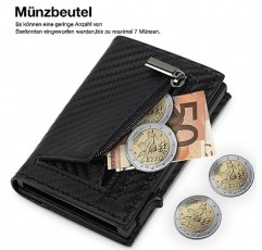 TEEHON 남성용 지갑 | 슬림 지갑 신용카드 지갑 | RFID 보호 기능을 갖춘 남성용 지갑 | 자석 잠금장치가 있는 남성용 지갑 | 동전 수납공간(A-Black), 블랙, 미니멀리스트