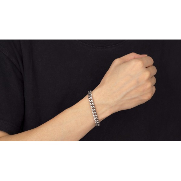 Bestyle 커브 체인 팔찌 남성용 여성용 스테인레스 스틸 시크 마이애미 각인 맞춤형 선물