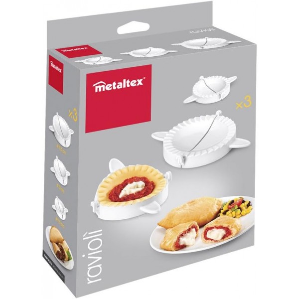 Metaltex 252340084 라비올리 및 기타 만두 제작용 금형, Einzelbett 3개 세트