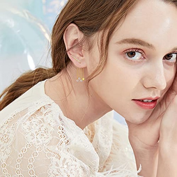 ZIPPICE 스터드 귀걸이 여성을위한 925 스털링 실버 귀걸이 저자 극성 귀걸이 여성을위한 보석 선물 십대 여성 소녀 어머니