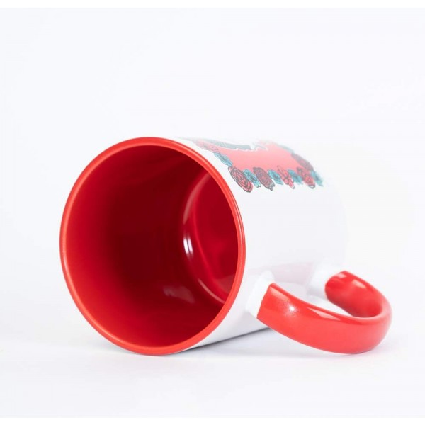 Grupo Erik 머그 Frida Kahlo | Alas pa Volar를 모티브로 한 커피 컵 | 330ml 용량의 커피 머그 | 화이트 찻잔 | 커피잔 Frida Kahlo | 아아 볼라