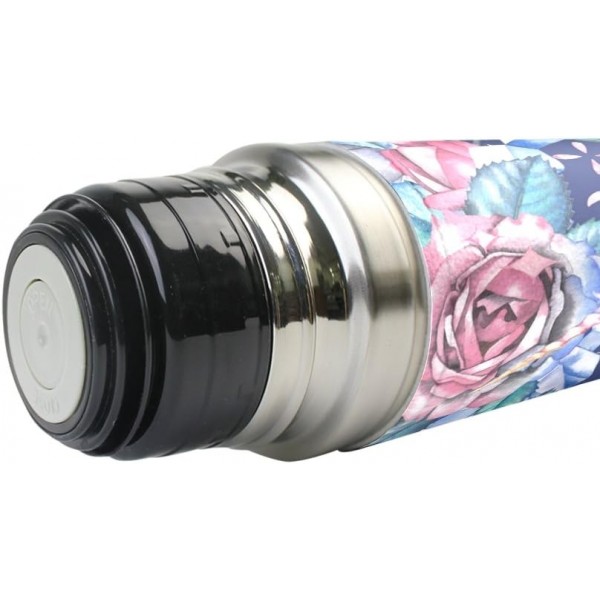 isaoa Unicorns and Roses Vignettes 스테인레스 스틸 물병 진공 플라스크 보온병 누출 방지 진공 절연 보온병 뜨거운 커피 또는 차가운 차용 이중 벽 병 (500ml