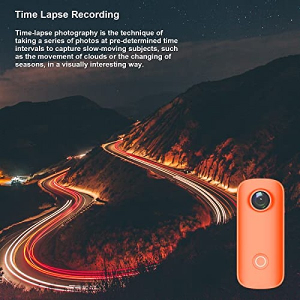 SJCAM C100+ 소형 액션 포켓 카메라 웨어러블, 4K30fps WiFi 카메라, 앱 제어, 수중 98 FT 방수, 자기, 마운트 키트가 포함된 헬멧 카메라, 32G SD 카드(주황색)