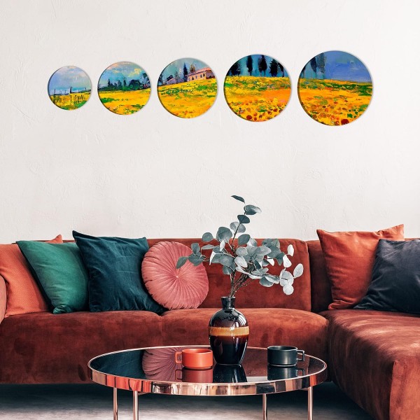 Belle Vous 블랭크 블랙 라운드 캔버스(5개) - 5가지 크기 - 회화용 사전 스트레치 라운드 캔버스 - 아크릴 페인팅, 유화, 스케치 및 드로잉용 캔버스