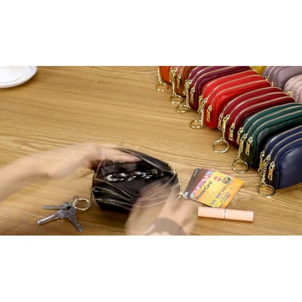 BAYINBROOK 가죽 여성용 지갑 다층 지퍼 지갑 카드 홀더 지갑 여성, 레드 와인, 우아한에 적합한 미니 간단하고 귀여운 지갑