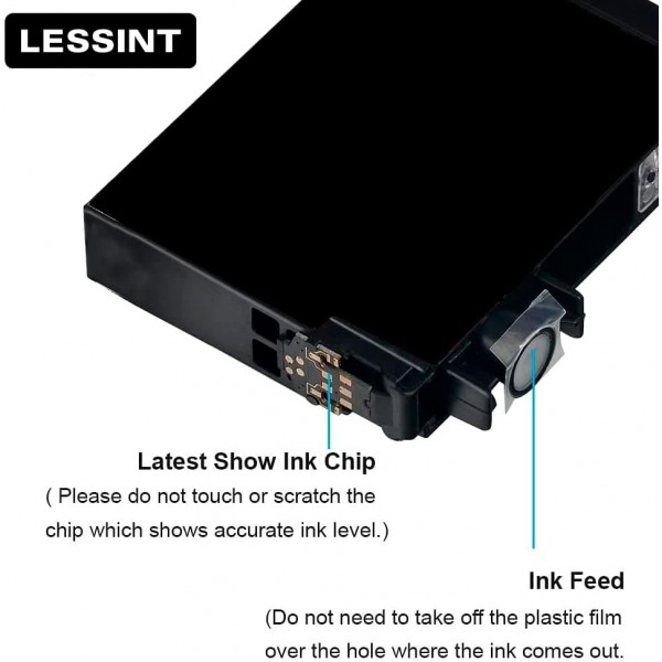 Lessint INK-TANK 603XL - Epson XP-2100 XP-2105/XP-3100/XP-3105/XP-4100/XP-4105/WF-2810/WF-2830/WF-2835/WF용 5팩 카트리지 교체 가능 호환 카트리지 -2850