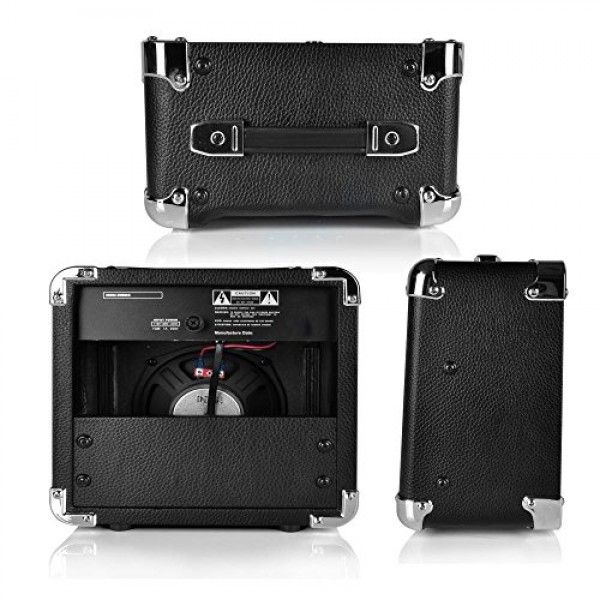 Pyle 30W VampSeries 앰프 - 3밴드 EQ 및 오버드라이브 포함, 바삭바삭하고 강력한 사운드를 위한 클린 및 오버드라이브 채널 포함, 20Hz ~ 15kHz 주파수 응답, 블랙