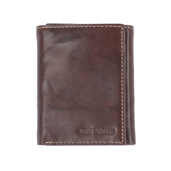 Steve Madden 남성용 RFID 가죽 삼단 지갑