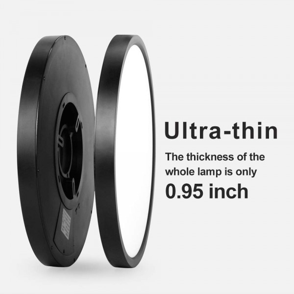 LVL LED 스마트 평면 천장 조명 WiFi Tuya 앱 AI 음성 제어 Alexa Echo Google 홈 24W 라운드 D30cm 디 밍이 가능한 현대 표면 실장 천장 조명 거실 주방 침실 사무실 (블랙)