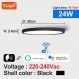 LVL LED 스마트 평면 천장 조명 WiFi Tuya 앱 AI 음성 제어 Alexa Echo Google 홈 24W 라운드 D30cm 디 밍이 가능한 현대 표면 실장 천장 조명 거실 주방 침실 사무실 (블랙)