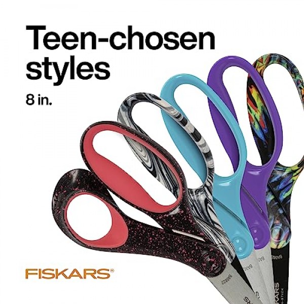 Fiskars 8인치 청소년 가위, 15세 이상, 블루