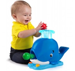 Bright Starts Silly Spout Whale Ball Popper 음악 활동 장난감, 빛과 소리, 3개의 공, 초기 개발, 유아 연령 6-12개월 Whale Popper Single
