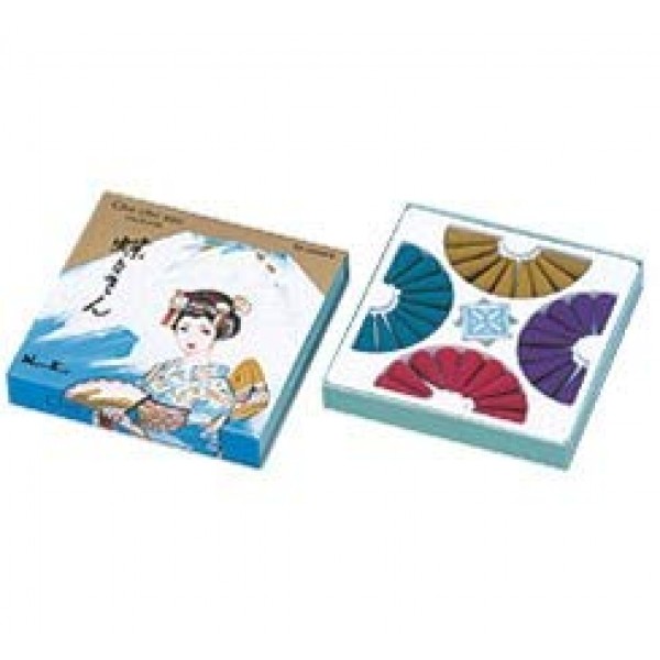 아시안 엘레강스 - 초초산 모듬 36개 콘과 미니 크레믹 홀더, 백단향, 침향, 소나무, 체리 by NIPPON KODO, 일본 고급 향