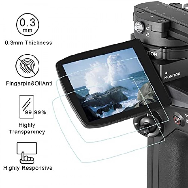 PCTC Weebill 2 카메라 안정기 디스플레이 화면 보호기 Zhiyun Weebill 2 카메라 안정기와 호환 가능, 0.3mm 9H 경도 강화 유리 플림 설치 용이(2팩)