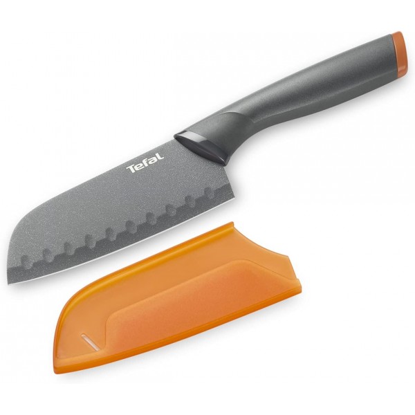 Tefal Fresh Kitchen K12201 Santoku-Messer 12cm, 안트라지트/오렌지 12cm Santoku-Messer
