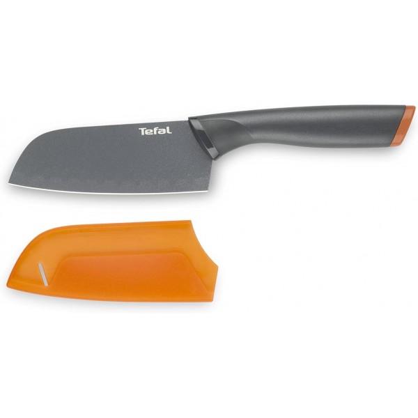 Tefal Fresh Kitchen K12201 Santoku-Messer 12cm, 안트라지트/오렌지 12cm Santoku-Messer