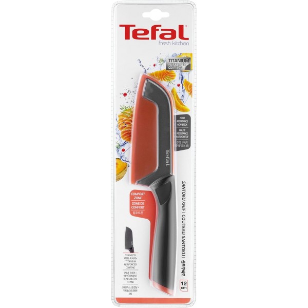 Tefal Fresh Kitchen K12201 Santoku-Messer 12cm, 안트라지트/오렌지 12cm Santoku-Messer