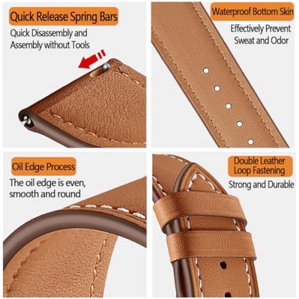 여성용 정품 가죽 시계 밴드 남성용 퀵 릴리스 스프링 바 밴드 20mm 22mm 탑 소 가죽 송아지 가죽 손목 밴드 교체 시계 밴드 스트랩