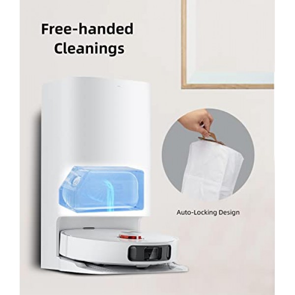 Dreametech L10s Ultra / L10 Ultra / L20 Ultra 로봇 진공 자체 비우기 베이스, 3L 대용량 자동 밀봉 교체 가방 액세서리 세트용 8팩 먼지 봉투