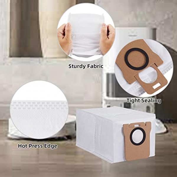 Dreametech L10s Ultra / L10 Ultra / L20 Ultra 로봇 진공 자체 비우기 베이스, 3L 대용량 자동 밀봉 교체 가방 액세서리 세트용 8팩 먼지 봉투