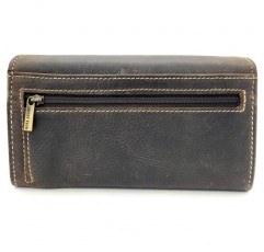 RFID 보호 기능이 있는 정품 가죽 여성용 지갑, 긴 소가죽 Jockey Club Toro 브라운