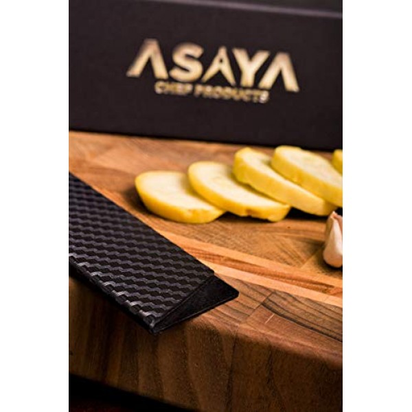 Asaya 프로페셔널 나이프 엣지 가드 - 범용 블레이드 커버 - 추가 강도, ABS 플라스틱 및 BPA 프리 펠트 라이닝, 무독성 및 식품 안전 - 나이프는 포함되지 않음(6개)