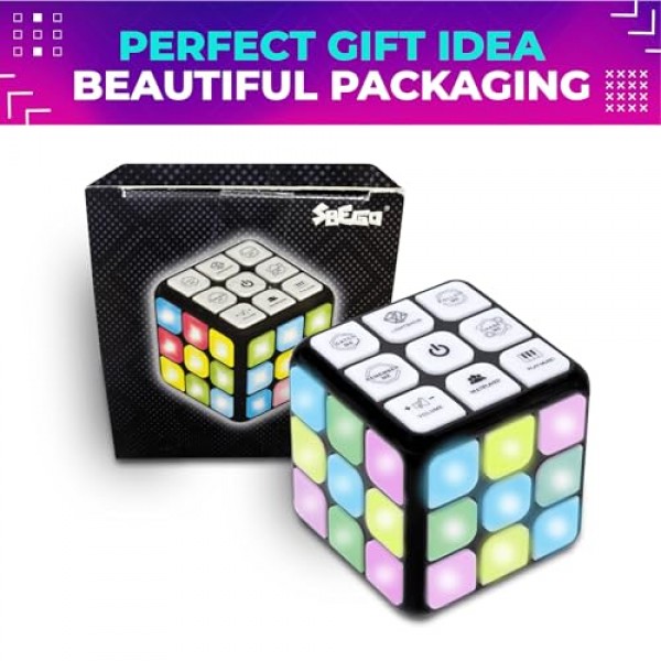 Toysery 플래싱 큐브 전자 메모리 및 두뇌 게임. 7-in-1 STEM 및 휴대용 학습. 8세 이상