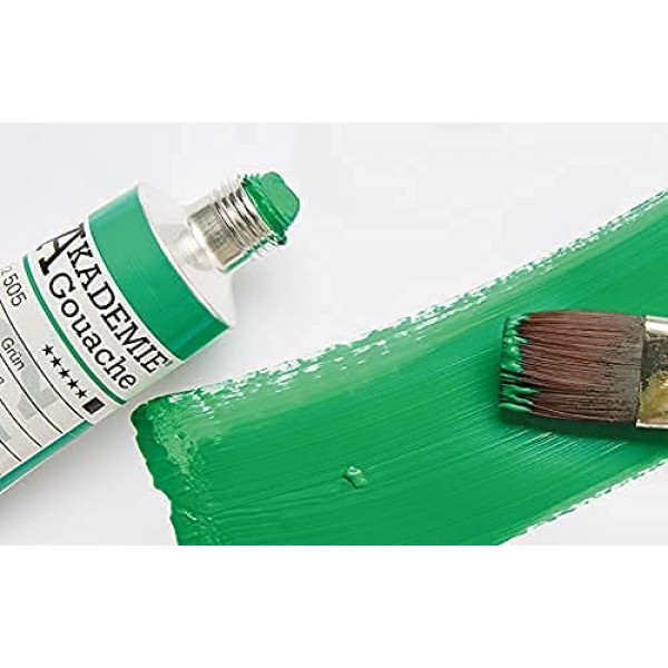 Schmincke - AKADEMIE® 구아슈, 10 x 2,03 fl oz / 60 ml 튜브, 72 210 097, 판지 세트에 미세한 구아슈 튜브 10개, 불투명, 무광택 및 강렬한 색상, 높은 내광성