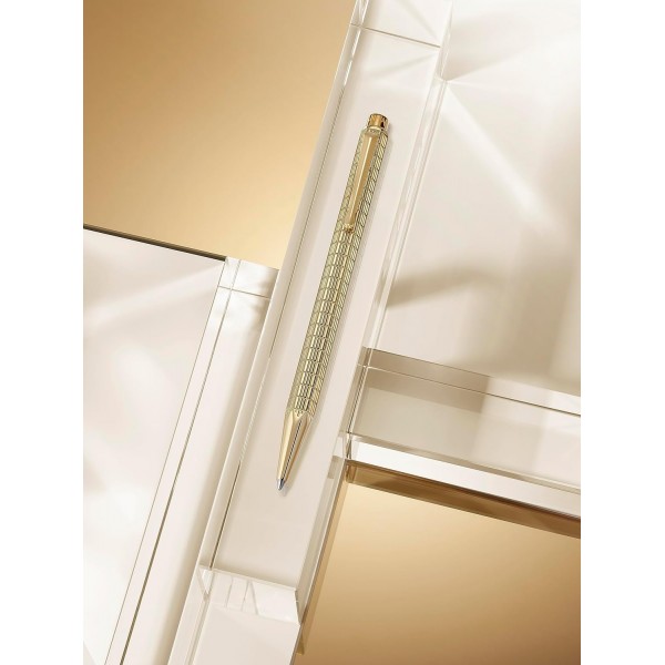 Caran d'Ache ECRIDOR LIGHTS 한정판 골드 볼펜 & 가죽 케이스 세트