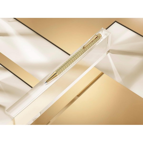 Caran d'Ache ECRIDOR LIGHTS 한정판 골드 볼펜 & 가죽 케이스 세트