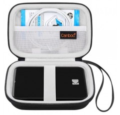KODAK Step/Kodak Step 슬림 인스턴트 모바일 포토 미니 프린터용 Canboc 휴대용 케이스, 인화지 및 USB 케이블에 맞는 메쉬 포켓, 검정색(케이스만 해당)