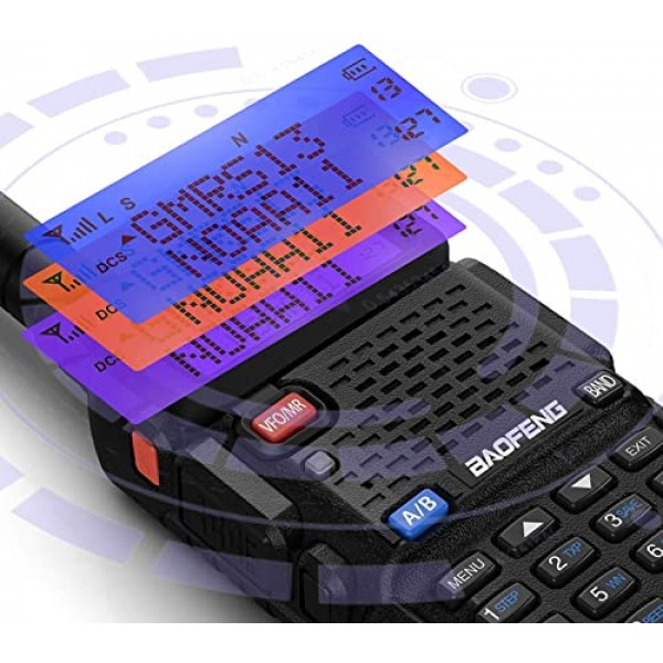 BAOFENG UV-5G (UV-5X) GMRS 라디오, NOAA 날씨 수신 및 스캐닝 기능을 갖춘 장거리 충전식 양방향 라디오, 성인용 GMRS 휴대용 라디오, Chirp 지원, 2팩