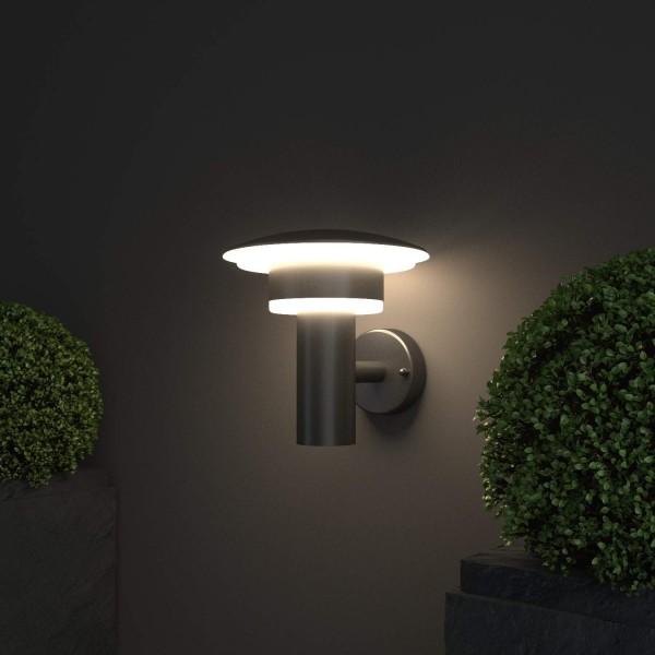 NBHANYUAN Lighting® 외부 조명 LED 실외 벽 조명기구 외부 조명 비바람에 견디는 3000K 베란다 용 따뜻한 흰색 1000LM(PIR 없음) PIR 센서 없음 Pir 없음 검정