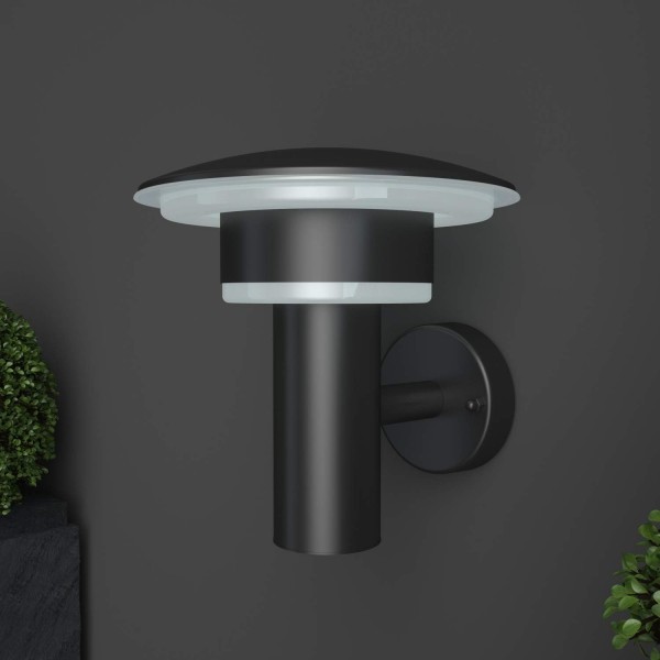 NBHANYUAN Lighting® 외부 조명 LED 실외 벽 조명기구 외부 조명 비바람에 견디는 3000K 베란다 용 따뜻한 흰색 1000LM(PIR 없음) PIR 센서 없음 Pir 없음 검정