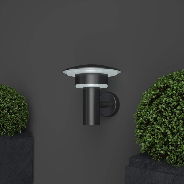 NBHANYUAN Lighting® 외부 조명 LED 실외 벽 조명기구 외부 조명 비바람에 견디는 3000K 베란다 용 따뜻한 흰색 1000LM(PIR 없음) PIR 센서 없음 Pir 없음 검정