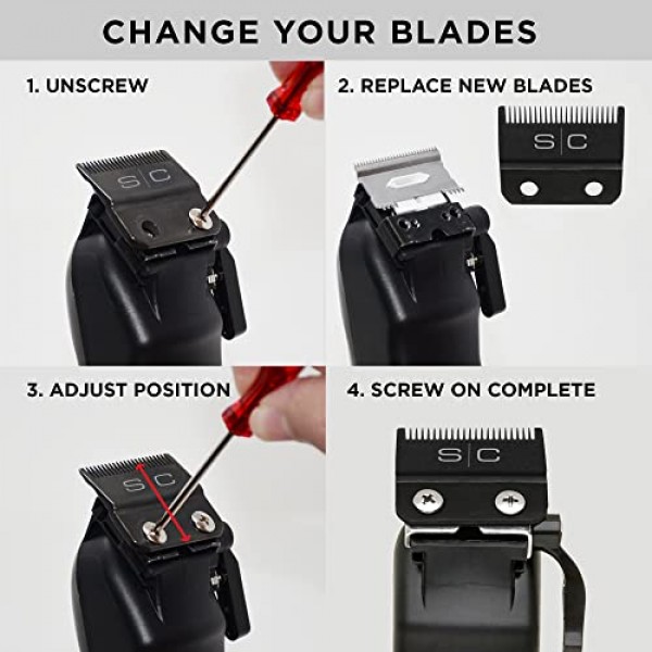 Stylecraft 교체 고정 스테인레스 스틸 페이드 헤어 클리퍼 블레이드