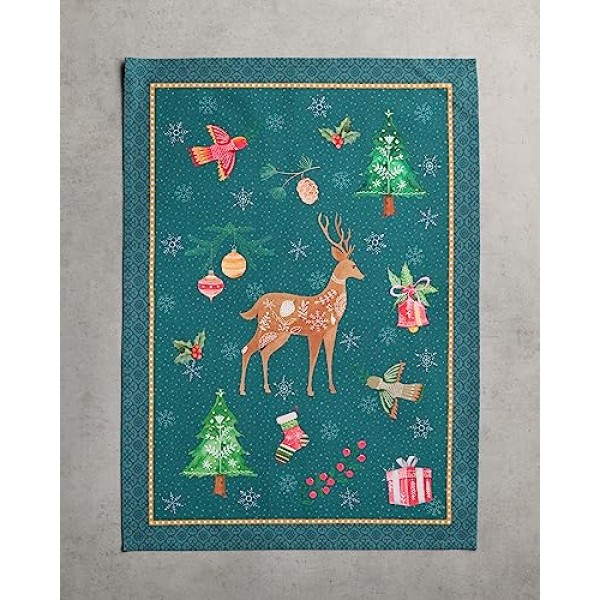 Maison d' Hermine Hygge 크리스마스 100% 면 다용도 주방 타월 3개 세트 | 바 타월 | 추수감사절/크리스마스(50cm x 70cm)