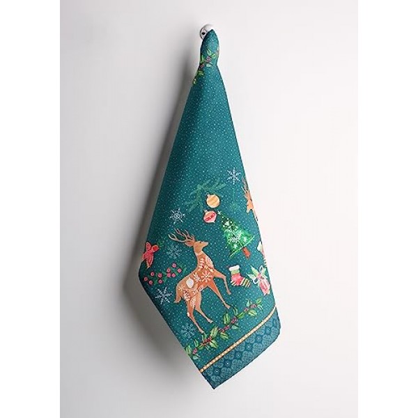 Maison d' Hermine Hygge 크리스마스 100% 면 다용도 주방 타월 3개 세트 | 바 타월 | 추수감사절/크리스마스(50cm x 70cm)