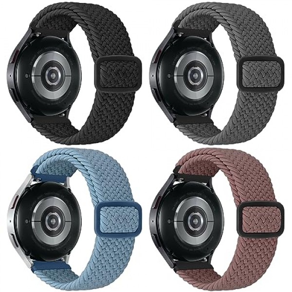 Acortjl 브레이드 솔로 루프 시계 밴드 - 폭 -18mm 20mm 22mm 선택, 퀵 릴리스 브레이드 교체 손목밴드 남성 여성용 나일론 신축성 있는 시계 스트랩,4PCS