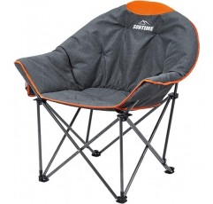 Suntime 대형 패딩 달 원형 접시 소파 의자, 휴대용 접이식 캠핑 의자, 휴대용 가방 포함 - 오렌지