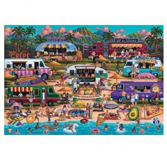 하와이 푸드 트럭 페스티벌 - 성인을 위한 2000피스 직소 퍼즐 게임 밤에 딱 맞는 도전적인 퍼즐 - 2000피스 완성 크기는 38.50 x 26.50입니다.