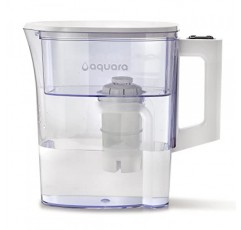 Aquara® 울트라 슬림 5컵 정수 필터 투수(표준 필터 1개, BPA 없음, WQA 인증, 구리, 수은, 염소 등 감소) – 소형, 흰색