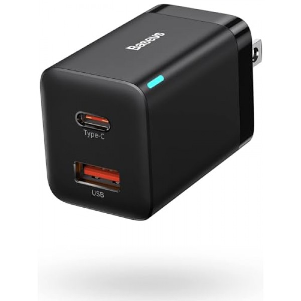 MagSafe 휴대용 충전기용 Baseus 30W 듀얼 포트 USB C PD 충전기 블록 및 Baseus