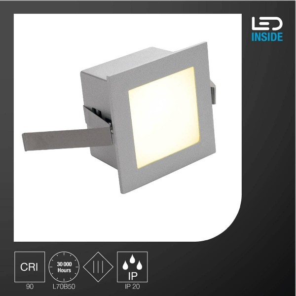Linear Profile 2713용 SLV GLENOS Cover 200 / 내부 조명, LED, 매입형 벽 조명, 천장 스폿 / 3000K 1W 40lm 회색, 알루미늄, 1W