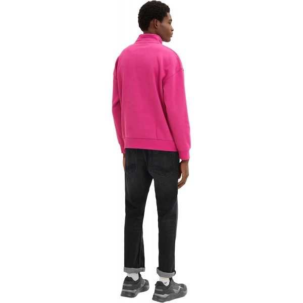 TOM TAILOR 데님 Herren Troyer 스웨트셔츠 mit Busttasche XL 30601 - 퓨어 마젠타